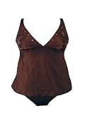 Liz Lange Brown Maternity Tankini w/Gold Studs L
