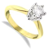 Image of Jewelco London 18 carat solid gold 1 Carat Fine Diamond 6 claw Solitaire Ring