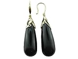 Onyx Gaia Teardrop Earrings, 14k Gold