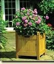 17" Tan Wooden Planter