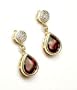 Garnet & Diamond Drop Earrings - JewelryWeb