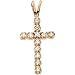 14k Yellow Gold Diamond Cross Pendant - 15.00x12.00mm
