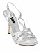 NINA Ginnie Silver Strappy Sandals Shoes Womens Size 10