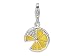 Amore LaVita(tm) Sterling Silver 3-D Yellow Enameled Lemon Wedge w/Lobster Clasp Charm for Charm Bra