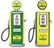John Deere Gas Pumps Green and Yellow Die-Cast Metal