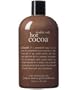 double rich hot cocoa shower gel | ultra rich 3-in-1 shampoo, shower gel & bubble bath | philosophy