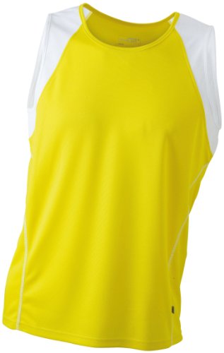James & Nicholson Herren Running Tank, yellow/white, L, JN395 yewh Preisvergleich
