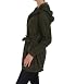 Nikki D Hooded Waist Tie Jacket in Forest Green