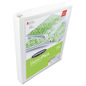Print-Won't-Stick Flexible Poly Round Ring View Binder, 1 Capacity, White