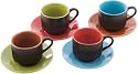 Mario Batali Espresso-Cups and Saucers, Set of 4