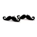 Schnurrbart Ohrringe Mustache Ohrstecker Moustache Bart schwarz silber - 2 Stück - Party Beard Ohrring Schnorres