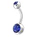 Bauchnabel-Piercing Schmuck Titan Banane; Stab 8 mm: Stablänge: 10,0 mm - Blau