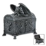 Dragon Box W/ Celtic Design - Collectible Tribal Container Monster