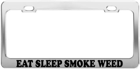 Product Express EAT Sleep Smoke Weed License Plate Frame Tag Holder Car Truck Accessory Gift