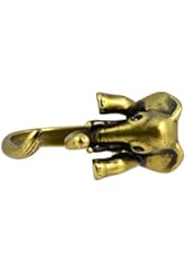 AppleLatte Elephant Wrap Ring, Antique Gold Plated Adjustable