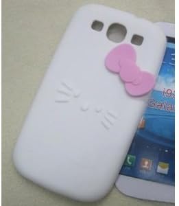 White Hello kitty Premium Soft Rubber Silicone Skin Case Cover for Samsung Galaxy S3 i9300 S III