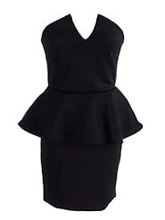Strapless Peplum Midi Dress 