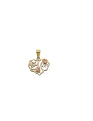 14k Solid Gold # One Mom Charm Mother Pendant