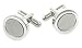 Stunning silver plated oval cufflinks with high polished and brushed finish