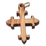 Fleur-de-lis Cross Olive wood Laser