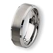 Beveled Edge Brushed & Polished Tungsten Carbide Ring (7.0 mm) - Sizes 7-13