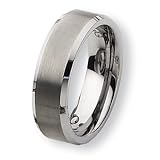  : Beveled Edge Brushed & Polished Tungsten Carbide Ring (7.0 mm) - Sizes 7-13