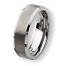 Jewelry : Beveled Edge Brushed & Polished Tungsten Carbide Ring (7.0 mm) - Sizes 7-13