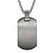 Men's Grey Titanium Thick Rectangular Dog Tag Pendant, 20