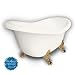 American Bath Factory B1-1600-BB-DM3-M2-25-PB-C1-LH Princess Slipper Clawfoot Bathtub in Bisque, Paw
