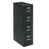 H320 Series 26-1/2"" Deep Full-Suspension File, Four-Drawer, Letter, Black (HONH324P)