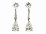 Platinum and Diamond Earrings by Estate