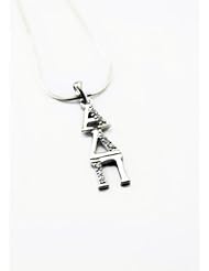 Alpha Delta Pi Sterling Silver Lavaliere set with Lab-Created Diamonds