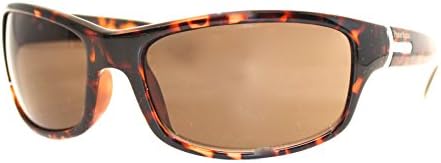 Perry Ellis Sunglasses Mens Tortoise Plastic Rectangle Wrap, Solid Brown Lens 13-4