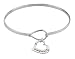 Sterling Silver "Grandma" Open Heart Catch Bangle Bracelet