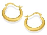 Image of 9ct Gold Plain Creole Hoop Earrings