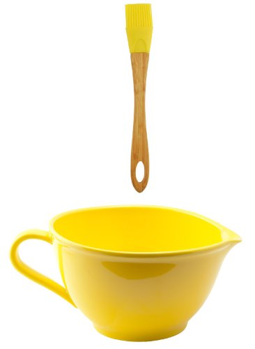 C-Yellow Batter Bowl + Brush