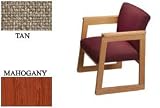 Flared Arm Chair Mahogany Tan. Package of 2