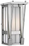 Banff Outdoor Craftsman Antique Silver Wall Sconce - 9 inches wide
