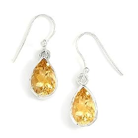 Faceted Pear Citrine Earrings by West Coast Jewelry