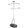 Porter-Niko Dark Wood & Chrome Clothes Stand / Valet Rack / Coat Hanging Rail
