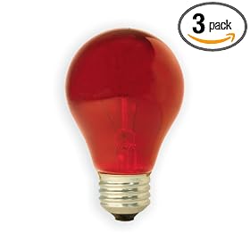 GE Lamps 16555 25-Watt Party Light Bulb, Red, 3-Pack by General Electric