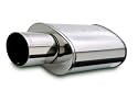 MagnaFlow 14827 Street Series Muffler - 2.25in. Center Inlet / 4in. Single Tip Outlet, 5in. x 8in. Oval, 14in. Body Length, 23.25in. Overall Length