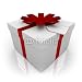 Wallmonkeys Peel and Stick Wall Decals - White Present with Red Bow and Tag - Removable Graphic