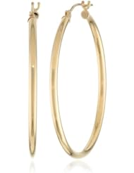 Duragold 14k Gold Hoop Earrings, (1.4" Diameter)