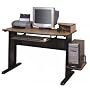 Computer Desk in Medium Oak Finish with Black Accents By Ameriwood Furniture