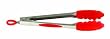 Orka 12-Inch Stainless and Silicone Tongs, Red