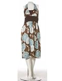 Charmeuse Printed Halter Dress