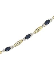 14kt Yellow Gold Oval Blue Sapphire and Diamond Bracelet