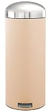 Brabantia Retro Pedal Bin 30litre Almond with Brilliant Steel Lid