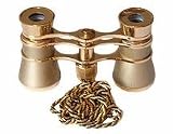 Carmen Opera Glasses with Chain (Titanium Body with Golden Rings)